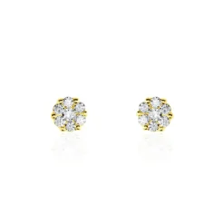 Histoire d'Or Boucles D'oreilles Puces Eleanor Fleur Or Jaune Oxyde De Zirconium Best