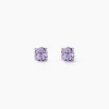 Histoire d'Or Boucles D'oreilles Puces Elea Serti Griffes 3 Or Blanc Amethyste Best