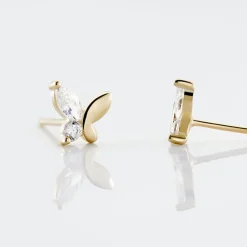 Histoire d'Or Boucles D'oreilles Puces Evaelle Papillon Or Jaune Oxyde De Zirconium Online