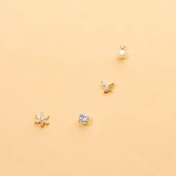 Histoire d'Or Boucles D'oreilles Puces Evaelle Papillon Or Jaune Oxyde De Zirconium Online