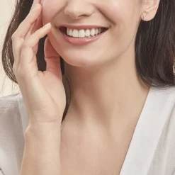 Histoire d'Or Boucles D'oreilles Puces Enimia Motif V Or Jaune Oxyde De Zirconium Discount