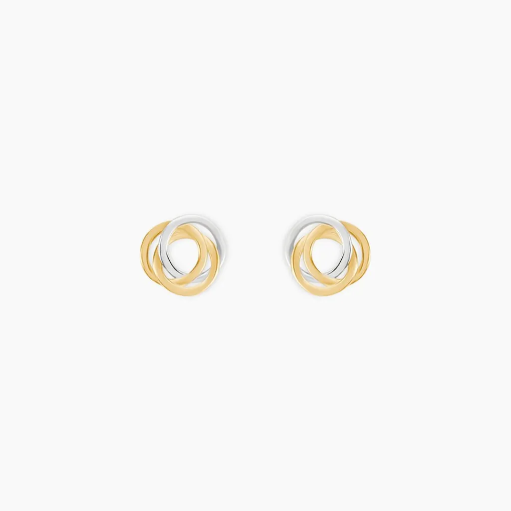 Histoire d'Or Boucles D'oreilles Puces Edmee Cercle Or Bicolore Best