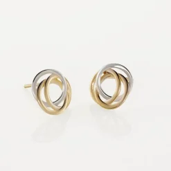 Histoire d'Or Boucles D'oreilles Puces Edmee Cercle Or Bicolore Best