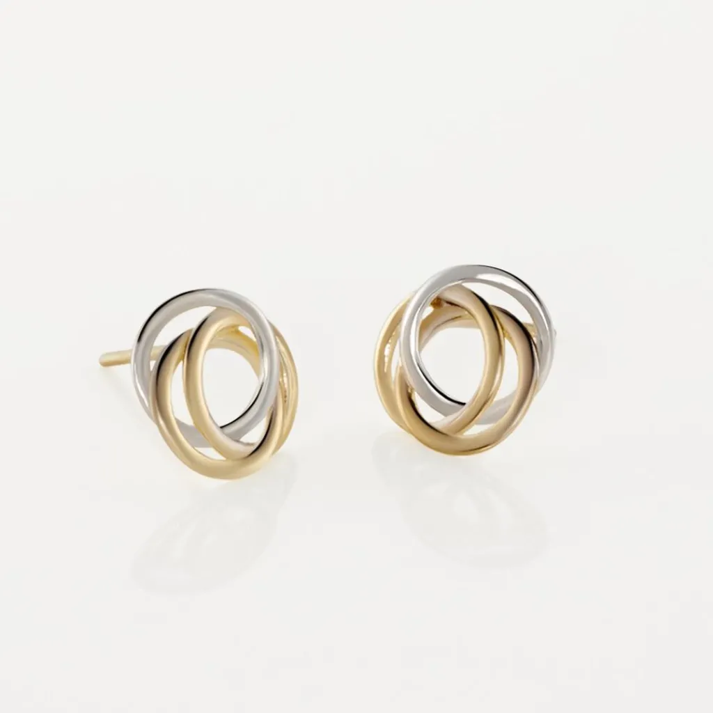 Histoire d'Or Boucles D'oreilles Puces Edmee Cercle Or Bicolore Best