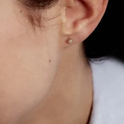 Histoire d'Or Boucles D'oreilles Puces Eleanor Fleur Or Jaune Oxyde De Zirconium Online