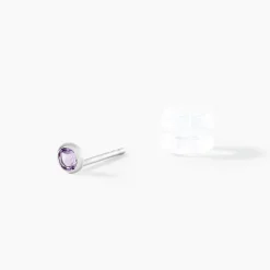 Histoire d'Or Boucles D'oreilles Puces Edy Serti Clos Or Blanc Amethyste or blanc amethyste violette Discount