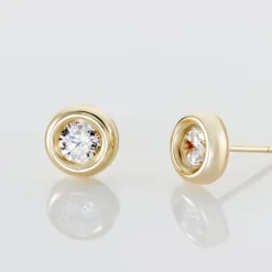 Histoire d'Or Boucles D'oreilles Puces Eden Serti Pneu Or Jaune Oxyde De Zirconium Clearance