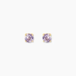 Histoire d'Or Boucles D'oreilles Puces Elea or jaune amethyste violet New