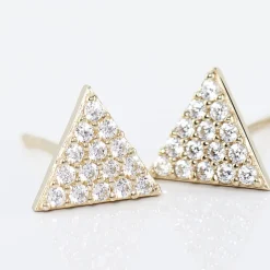 Histoire d'Or Boucles D'oreilles Puces Eloane Triangle Or Jaune Oxyde De Zirconium Online