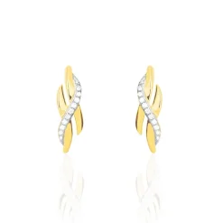 Histoire d'Or Boucles D'oreilles Puces Ester Or Jaune Diamant Best