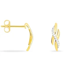 Histoire d'Or Boucles D'oreilles Puces Ester Or Jaune Diamant Best