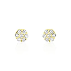 Histoire d'Or Boucles D'oreilles Puces Eleanor Fleur Or Jaune Oxyde De Zirconium Best