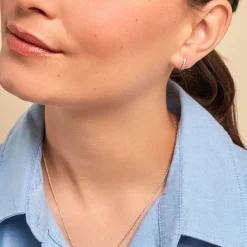 Histoire d'Or Boucles D'oreilles Puces Elenore Argent Blanc Oxyde De Zirconium Sale