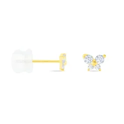 Histoire d'Or Boucles D'oreilles Puces Eleanor Fleur Or Jaune Oxyde De Zirconium Sale