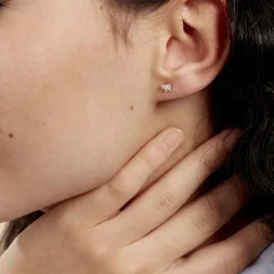 Histoire d'Or Boucles D'oreilles Puces Eleanor Fleur Or Jaune Oxyde De Zirconium Sale