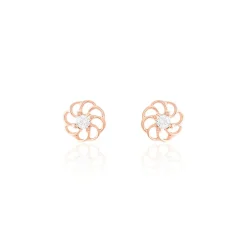 Histoire d'Or Boucles D'oreilles Puces Eleanor Fleur Or Rose Oxyde De Zirconium Best