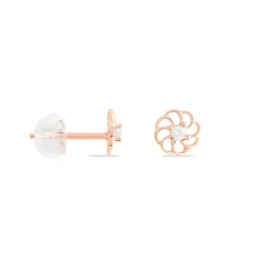 Histoire d'Or Boucles D'oreilles Puces Eleanor Fleur Or Rose Oxyde De Zirconium Best