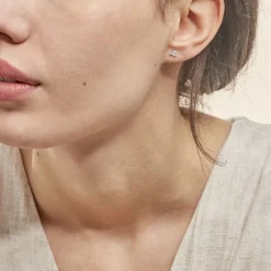 Histoire d'Or Boucles D'oreilles Puces Eleanor Fleur Or Blanc Oxyde De Zirconium Clearance