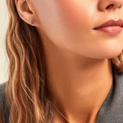 Histoire d'Or Boucles D'oreilles Puces Emilian Or Jaune Améthyste or jaune améthyste violet Hot