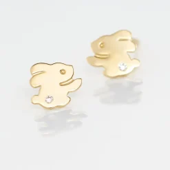 Histoire d'Or Boucles D'oreilles Puces Elioussa Lapin Or Jaune Oxyde De Zirconium Online