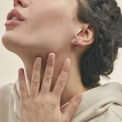 Histoire d'Or Boucles D'oreilles Puces Eva Or Blanc Topaze Et Oxyde De Zirconium Outlet