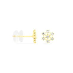 Histoire d'Or Boucles D'oreilles Puces Eileen Flocon Or Jaune Oxyde De Zirconium Discount