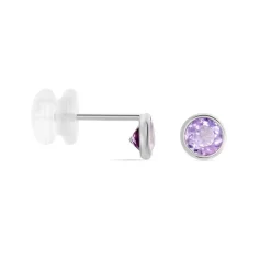 Histoire d'Or Boucles D'oreilles Puces Edy Serti Clos Or Blanc Amethyste or blanc amethyste violette Discount