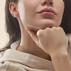 Histoire d'Or Boucles D'oreilles Puces Edy Serti Clos Or Blanc Amethyste or blanc amethyste violette Discount