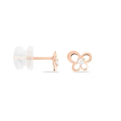 Histoire d'Or Boucles D'oreilles Puces Eleanor Fleur Or Rose Oxyde De Zirconium Discount
