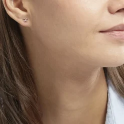 Histoire d'Or Boucles D'oreilles Puces Eleanor Fleur Or Rose Oxyde De Zirconium Discount