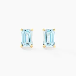 Histoire d'Or Boucles D'oreilles Puces Emilian Or Jaune Topaze or jaune topaze bleu sky Best