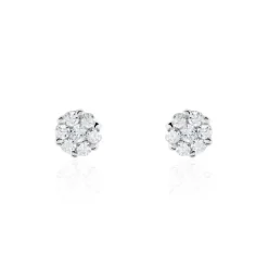 Histoire d'Or Boucles D'oreilles Puces Eleanor Fleur Or Blanc Oxyde De Zirconium Hot