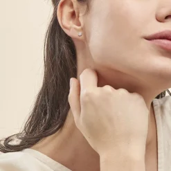 Histoire d'Or Boucles D'oreilles Puces Eleanor Fleur Or Blanc Oxyde De Zirconium Hot