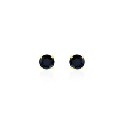 Histoire d'Or Boucles D'oreilles Puces Elea Serti Griffe Or Jaune Saphir Discount