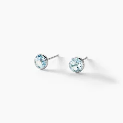 Histoire d'Or Boucles D'oreilles Puces Edy Serti Clos Or Blanc Topaze or blanc topaze bleue Hot