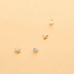 Histoire d'Or Boucles D'oreilles Puces Eddie Or Blanc Oxyde De Zirconium Hot