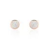 Histoire d'Or Boucles D'oreilles Puces Edmee Cercle 0 Or Rose Strass Online