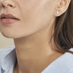 Histoire d'Or Boucles D'oreilles Puces Edmee Cercle 0 Or Rose Strass Online