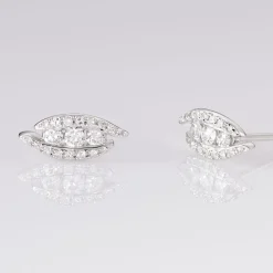 Histoire d'Or Boucles D'oreilles Puces Eternite Or Blanc Diamant Discount