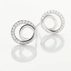 Histoire d'Or Boucles D'oreilles Puces Eliseum Argent Blanc Oxyde De Zirconium