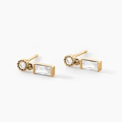 Histoire d'Or Boucles D'Oreilles Puces Estela Plaque Or Jaune Oxyde De Zirconium Discount