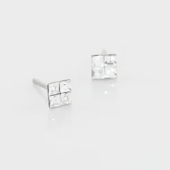 Histoire d'Or Boucles D'oreilles Puces Eve Argent Blanc Oxyde De Zirconium Outlet