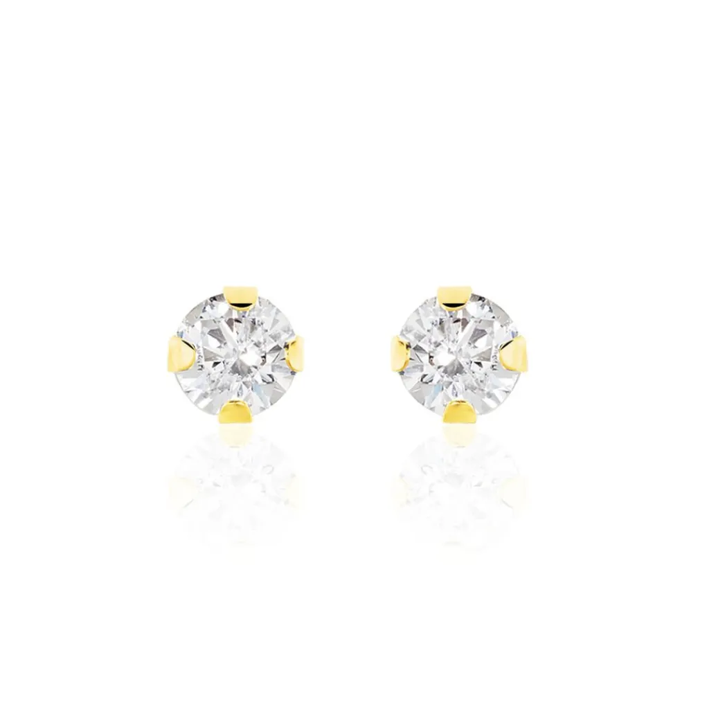 Histoire d'Or Boucles D'oreilles Puces Eddie Or Jaune Oxyde De Zirconium Clearance