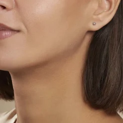 Histoire d'Or Boucles D'oreilles Puces Fidelia Boule Or Blanc Clearance