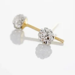 Histoire d'Or Boucles D'oreilles Puces Fidelia Boule Or Jaune Boules Cristal Best