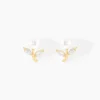Histoire d'Or Boucles D'oreilles Puces Frigga Or Jaune Perle De Culture Et Oxyde Discount