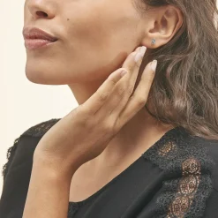 Histoire d'Or Boucles D'oreilles Puces Fassia Or Blanc Topaze Online