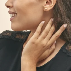 Histoire d'Or Boucles D'oreilles Puces Fidelia Boule Sablee Or Jaune Clearance