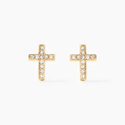 Histoire d'Or Boucles D'oreilles Puces Fatos Plaqué Or Oxydes De Zirconium Best