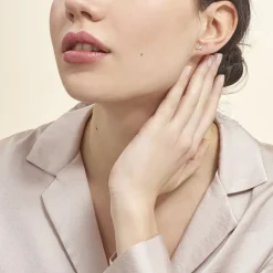 Histoire d'Or Boucles D'oreilles Puces Fannelle Infini Or Jaune Oxyde De Zirconium